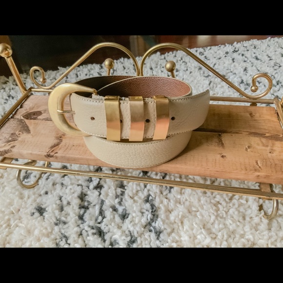 Vintage Liz Claiborne Cream Belt - Picture 1 of 7